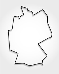 Germany black outline map