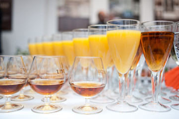 buffet table at the banquet. Festive food. Outgoing catering
