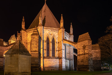 Historic Lincoln cathedral night time