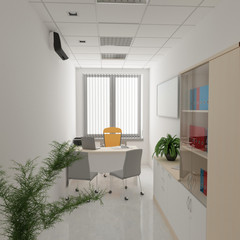 office, interior visualization, 3D illustration