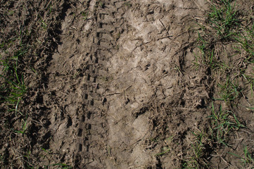 tire track in the mud background texture