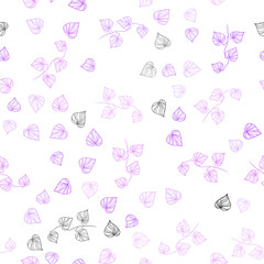 Light Purple vector seamless abstract pattern with leaves.