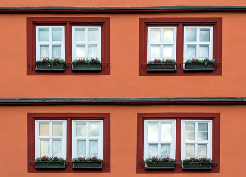 Detail image of building fasade with windows