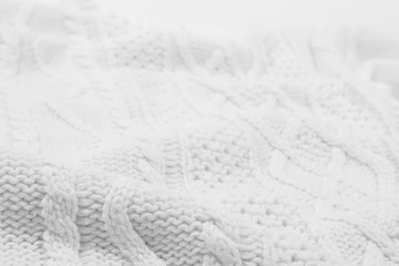 Obraz premium Texture of cozy warm sweater as background, closeup