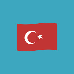 Turkey flag icon in flat design