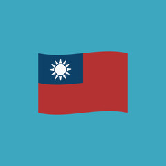 Taiwan flag icon in flat design