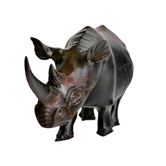 Naklejka premium rysunek nosorożca mahoń na białym tle