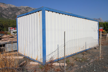 white metal cargo container