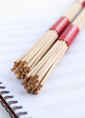 Hot rods for drummers on music sheets