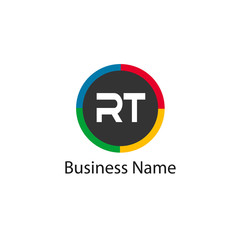 Initial Letter RT Logo Template Design