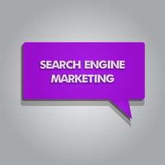 Handwriting text writing Search Engine Marketing. Concept meaning promote Website visibility on searched result pages.
