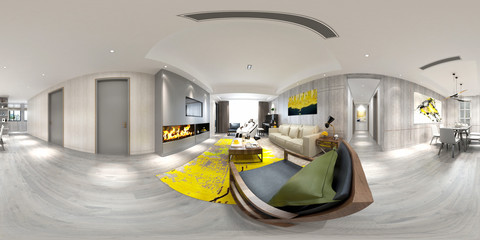 360 degrees house interior view