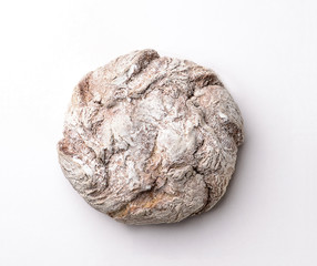 Round embossed bread. View from above.