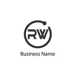 Initial Letter RW Logo Template Design