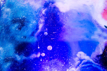 Close-up of Milky way galaxy with stars and space dust in the universe. Space background