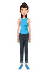 Fototapeta premium young woman body cartoon