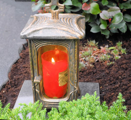 Grablicht Friedhof Grab