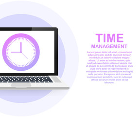 Time management banner with character and text place. Can use for web banner, infographics, hero images