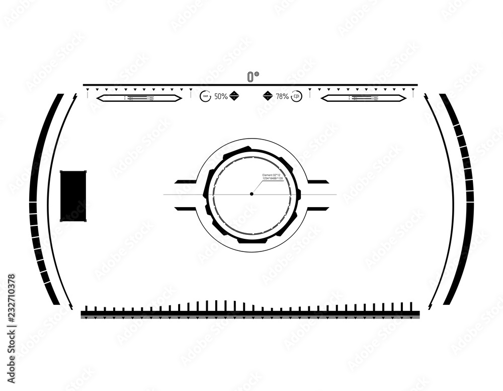 Poster hud elements,graph.vector illustration.head-up display elements for the web.