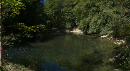 Stretch of the Areuses river in the Gorges de l'Areuses near Neuchastel, Romandie