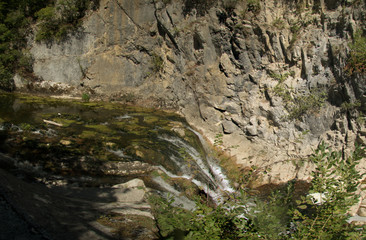 Fototapeta na wymiar Waterfall in the Gorges de l'Areuses, Romandie