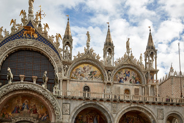 Fototapeta na wymiar ancient church facade cathedral details