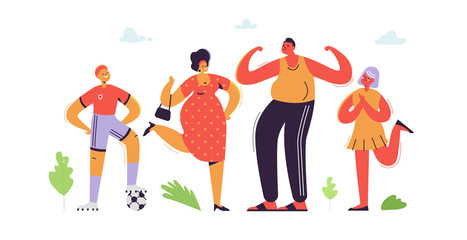 Happy Family Characters. Parents with Kids. Father and Son, Mother and Daughter. Family Flat Cartoons. Vector illustration