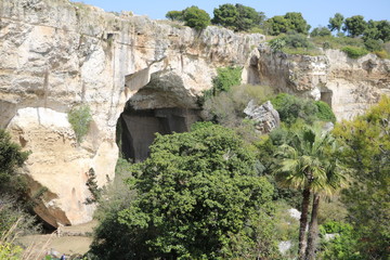 Latomia del Paradiso in Parco Archeologico della Neapoli in Syracuse, Sicily Italy