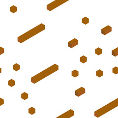 Dark Orange vector seamless, isometric backdrop with rhombus.