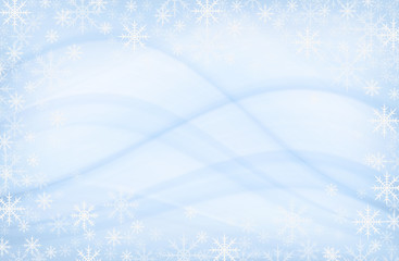Snowflakes frame on blue background