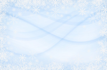 Snowflakes frame on blue background