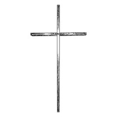 Hand drawn cross. Christian and catholic cross isolated on white background. Element for Holy week tradition or Good Friday. Vector.