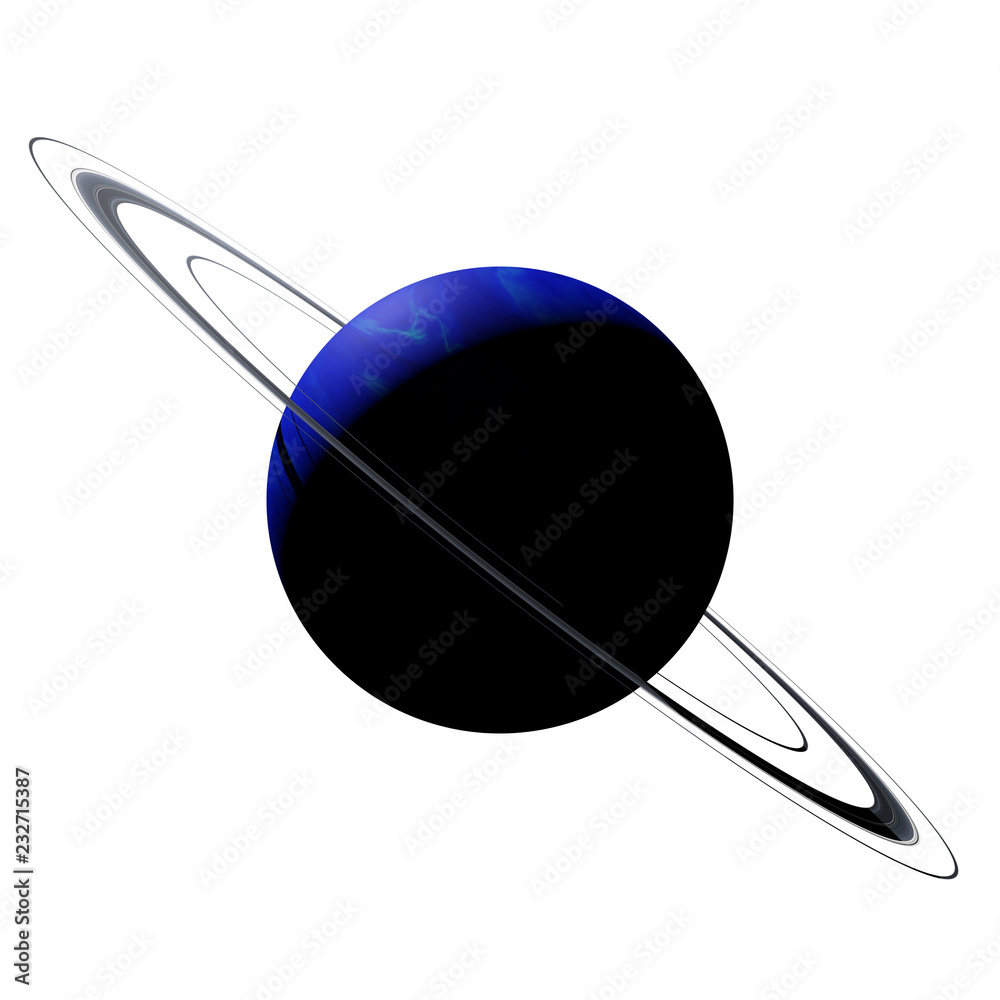 Canvas Prints planet neptune with its rings isolated on white background, part of the solar system