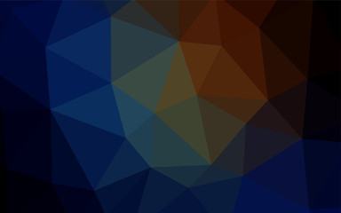 Dark Blue, Yellow vector shining triangular cover.