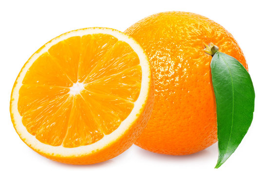 Fresh orange fruit on white background