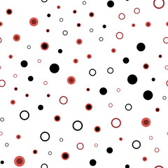 Dark Red vector seamless layout with circle shapes.