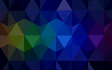 Obraz premium Dark BLUE vector abstract polygonal pattern.