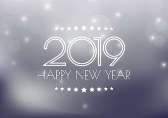 Happy new 2019 year. Greetings card. Colorful design. Vector illustration.