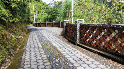 Cobblestone road near Banos, Ecuador.