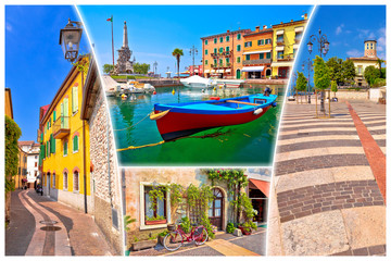 Fototapeta na wymiar Garda lake town of Lazise tourist postcard