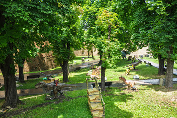 Park of dinosaurs near Belgrade Fortress (Kalemegdan)