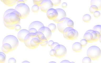 Light pastel colored background with purple bubbles. Wallpaper, texture purple balloons. 3D illustration
