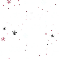 Naklejka na ściany i meble Light Pink, Red vector seamless template with ice snowflakes.
