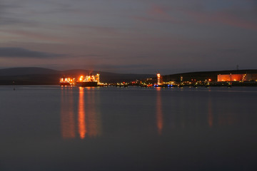 Dusk at Sullom Voe