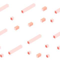 Light Orange vector seamless, isometric template with rhombus.