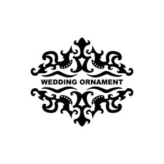 Wedding ornament vector template.