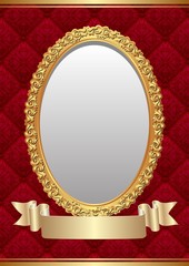 decorative background with golden frame and vintage pattern