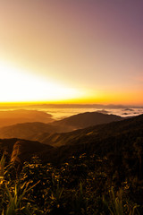 Obraz premium landscape Mountain with sunset in Nan Thailand