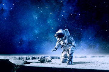 Astronaut on the Moon. Mixed media
