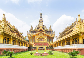 Kambawzathardi  golden  palace of  King Bayinnaung during  repair at Bago, Myanmar
